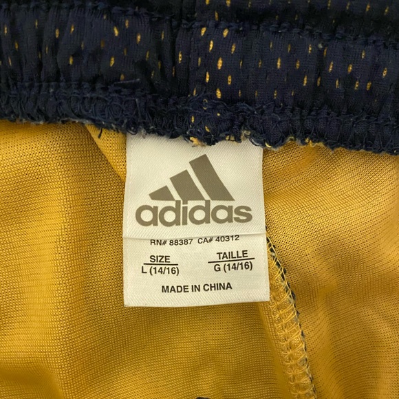 Blue/Yellow Adidas Mesh Shorts - Picture 3 of 4